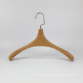 Wooden Hanger for Clothing Custom Luxury Garment Coat Shirt Dress Clothes Hanger Natural Wood Color Pant Hanger With Clips